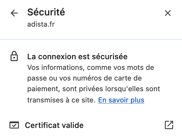 Connexion d'un navigateur internet sécurisé (SSL)