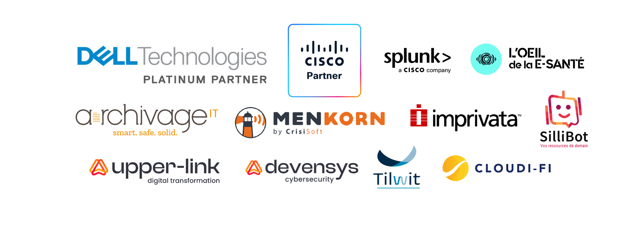 Partenaires de la soiréer VIP : devensys-cybersecurity, upper-link, Dell Technologies platinium partner, Cisco Partner, Splunk, Crisisoft, ArchivageIT, L'oeil de la E-Santé, Imprivata, Cloudi-fi, Tilwit, Sillibot.